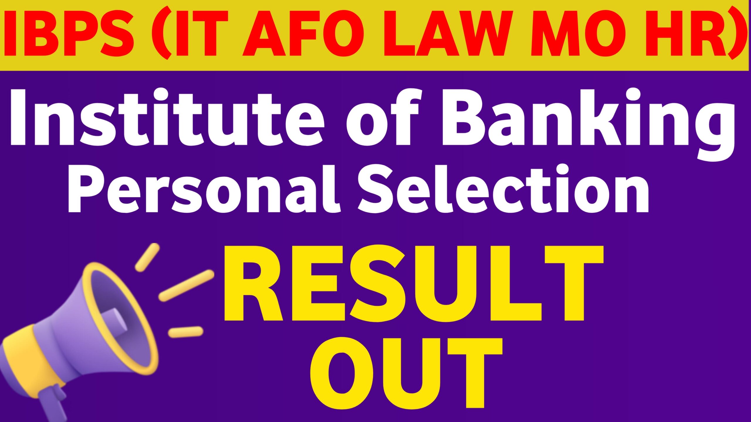 IBPS SO Mains Result 2025