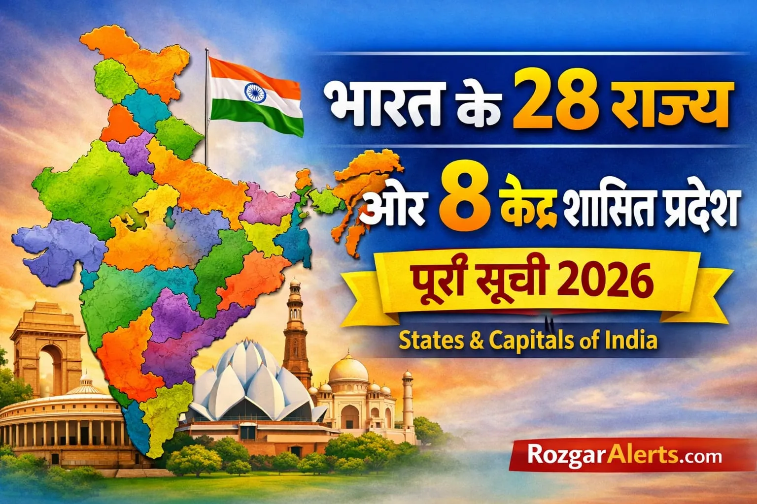 भारत के 28 राज्य और उनकी राजधानियाँ 2026